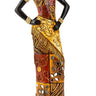 Moderne Skulptur Dekofigur Frau Afrikanerin stehend mit bunten Kleidern Höhe 35 cm - Lifestyle & More