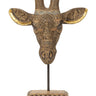 Moderne Skulptur Dekofigur Giraffenkopf aus Kunststein gold 28x37 cm - Lifestyle & More