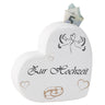 Moderne Spardose Sparschwein in Form eines Herzens für Hochzeit aus Keramik weiß 16x16 cm - Lifestyle & More