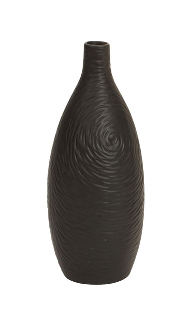 Moderne Vase Tischvase Blumenvase aus Porzellan schwarz Höhe 23cm ⌀ 9cm - Lifestyle & More