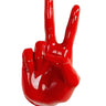 Moderne Wanddekoration Wandskulptur Handzeichen aus Kunstharz rot 16x29x16 cm - Lifestyle & More