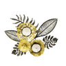 Moderne Wanddekoration Wandskulptur Wandbild Blumen & Blätter schwarz/gold aus Metall 51x43 cm - Lifestyle & More