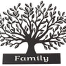 Moderne Wanddekoration Wandskulptur Wandbild Familienbaum Lebensbaum schwarz aus Metall 60x48 cm - Lifestyle & More