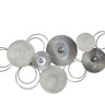 Moderne Wanddekoration Wandskulptur Wandbild Kreise silber aus Metall 82x38 cm - Lifestyle & More