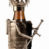 Moderner Bier Flaschenhalter Flaschenständer Feuerwehrmann aus Metall in silber Höhe 24 cm - Lifestyle & More