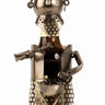 Moderner Bier Flaschenhalter Flaschenständer Grillmeister aus Metall in silber Höhe 28 cm - Lifestyle & More