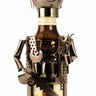 Moderner Bier Flaschenhalter Flaschenständer Mechaniker aus Metall Höhe 25 cm - Lifestyle & More
