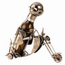 Moderner Bier Flaschenhalter Flaschenständer Motorrad aus Metall in silber Höhe 22 cm Länge 26 cm - Lifestyle & More