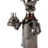 Moderner Flaschenhalter Bierflaschenständer Geburtstag aus Metall in silber Höhe 24 cm - Lifestyle & More