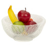 Moderner Obstkorb aus Metall, Weiß Obstschale doppelwandig, Obstaufbewahrungskorb 25x13 cm - Lifestyle & More