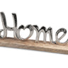 Moderner Schriftzug Aufsteller Home silber auf Mangoholz 15x30 cm - Lifestyle & More