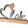 Moderner Schriftzug Aufsteller LIEBE silber auf Mangoholz 16x24 cm - Lifestyle & More