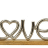 Moderner Schriftzug LOVE aus Metall auf Holzsockel Breite 26 cm Höhe 15 cm - Lifestyle & More