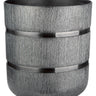 Moderner Teelichthalter Teelichtleuchte Windlicht aus Keramik silber in Form von einem Fass 13x14 cm - Lifestyle & More