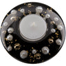 Moderner Teelichthalter Windlichthalter aus Glas schwarz Durchmesser 10 cm (Variante 3) - Lifestyle & More