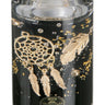 Moderner Teelichthalter Windlichthalter aus Glas Schwarz Gold Höhe 10,5 cm *Exklusive Handarbeit* - Lifestyle & More