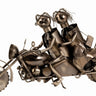 Moderner und riesiger Wein Flaschenhalter Paar auf Motorrad aus Metall in silber Höhe 38 cm Länge 63 - Lifestyle & More