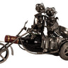 Moderner Wein Flaschenhalter Flascchenständer Paar auf Motorrad aus Metall in silber Höhe 20 cm - Lifestyle & More