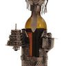 Moderner Wein Flaschenhalter Flaschenständer Geburtstag aus Metall in silber Höhe 35 cm - Lifestyle & More