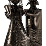 Moderner Wein Flaschenhalter Flaschenständer Hochzeitspaar aus Metall in silber Höhe 37 cm Breite 24 - Lifestyle & More
