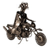 Moderner Wein Flaschenhalter Motorradfahrer aus Metall in silber Höhe 36 cm Länge 47 cm - Lifestyle & More