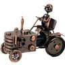 Moderner Weinflaschenständer Flaschenhalter Traktor aus Metall kupferfarben Höhe 25 cm Länge 29 cm - Lifestyle & More