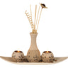 Modernes 3 - teiliges Teelichthalter Set inklusive Vase Höhe 37 cm - Lifestyle & More