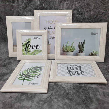 Modernes Bilderrahmen Fotorahmen Set 6 - teilig zum Stellen und Hängen inklusive Geschenkbox weiß - Lifestyle & More