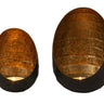 Modernes Windlicht aus Metall im 2er Set schwarz und innen gold Höhe 16 cm und 21 cm Durchmesser 11 - Lifestyle & More