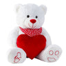 Riesen Teddybär Kuschelbär XXL 100 cm groß weiß mit Herz Plüschbär Kuscheltier samtig weich - Lifestyle & More