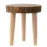 Rustikaler Massivholz Beistelltisch Baumscheibe mit Rinde Holztisch Hocker aus Baumscheibe Sofatisch - Lifestyle & More