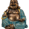 Skulptur Dekofigur Buddha aus Kunststein gold/mint grün Höhe 23cm Breite 22cm - Lifestyle & More