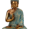 Skulptur Dekofigur Buddha aus Kunststein gold/mint grün Höhe 31cm Breite 21cm - Lifestyle & More