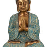 Skulptur Dekofigur Buddha aus Kunststein gold/mint grün Höhe 41,5cm Breite 28cm - Lifestyle & More