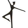 Skulptur Dekofigur Frau in Tanzposition auf Sockel aus Holz/Metall braun/schwarz 28x46 cm - Lifestyle & More