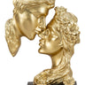 Skulptur Dekofigur Liebespaar aus Kunststein gold mit schwarzem Sockel Höhe 20,5cm Breite 13cm - Lifestyle & More