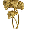 Skulptur Dekofigur Tropenblätter gold aus Metall auf Holzsockel 21x39 cm - Lifestyle & More