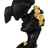 Skulptur Liebespaar schwarz mit goldenen Elementen aus Kunststein mit schwarzem Sockel Höhe 30 cm Br - Lifestyle & More