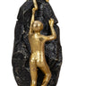 Skulptur Stein mit Menschen "Helfende Hand" aus Kunststein gold und schwarz Höhe 26,5cm Breite 10cm - Lifestyle & More