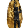 Skulptur Stein mit Menschen "Helfende Hand" aus Kunststein gold und schwarz Höhe 26,5cm Breite 10cm - Lifestyle & More