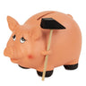 Spardose Sparschwein mit Hammer aus Keramik orangefarben 15x10 cm - Lifestyle & More