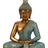 Sulptur Dekofigur Buddha aus Kunststein gold/grün Höhe 25cm Breite 17cm - Lifestyle & More