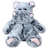 Teddybär Kuschelbär Nilpferd Hippo grau sitzend Plüschbär Kuscheltier samtig weich (26 cm) - Lifestyle & More