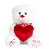 Teddybär Plüschtier weiß mit Herz & Schal Kuscheltier Höhe 50cm - Lifestyle & More