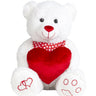 Teddybär Plüschtier weiß mit Herz & Schal Kuscheltier Höhe 80 cm - Lifestyle & More