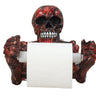 Totenkopf als Toilettenpapierhalter Toilettenrollenhalter aus Kunststein rot/schwarz glänzend 20x20 - Lifestyle & More
