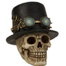 Totenkopf mit Zylinder & Fliegerbrille aufwendig verziert aus Kunststein Höhe 18 cm - Lifestyle & More
