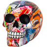 Totenkopf Skulptur Dekofigur Pop Art aus Kunststein mehrfarbig Höhe 12cm Breite 15cm - Lifestyle & More