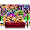 Vlies Fototapete Graffiti Tapete Kinderzimmer Graffiti Streetart Graffitti Sprayer 3D bunt schwarz - Lifestyle & More