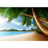 Vlies Fototapete Lonely Beach Strand Tapete Strand Meer Palmen Beach 3D Ozean Palme blau - Lifestyle & More